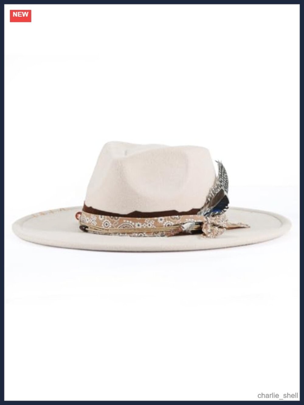 Womens Big Brim Fedora Hat Cotton Polyester Handmade Boho Dress Up